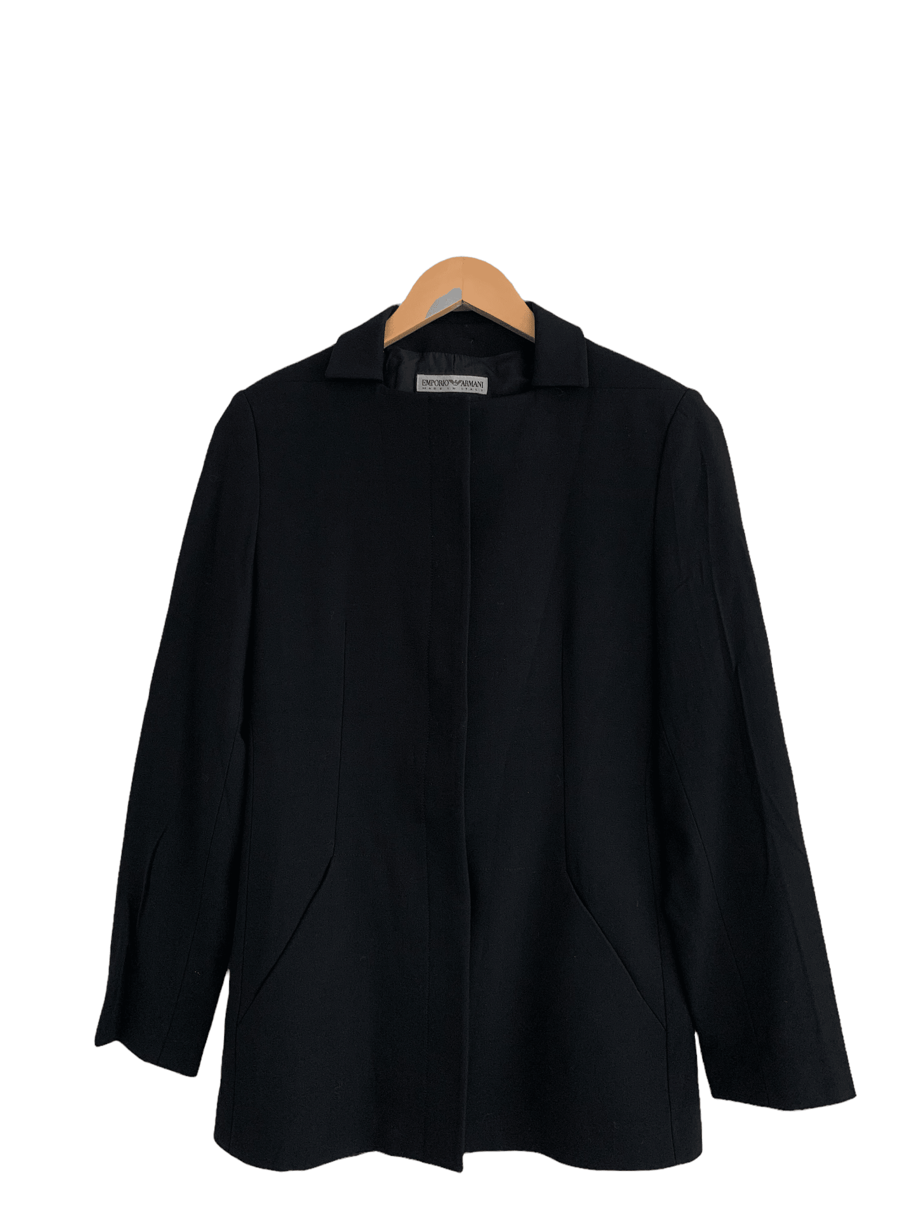 Emporio armani black sales coat