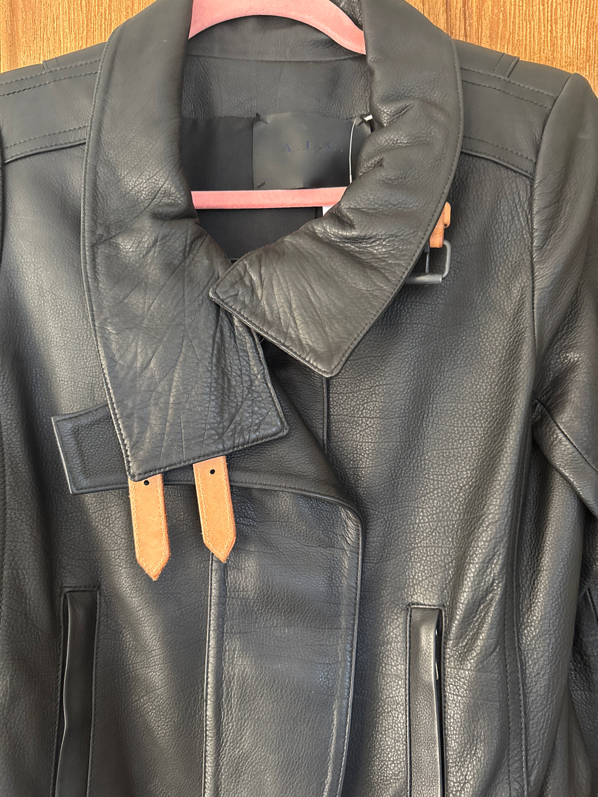 A .L. C. Black Leather Jacket Unworn 8