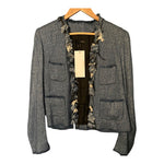 Joseph Tweed Lurex Blue & Silver Long Sleeved Jacket UK Size 10 - Ava & Iva