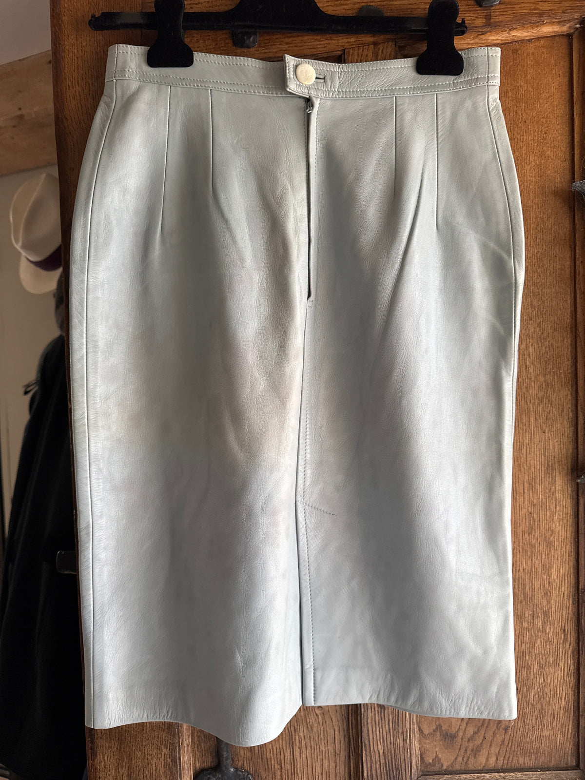 Loewe Blue Leather Skirt 10/12
