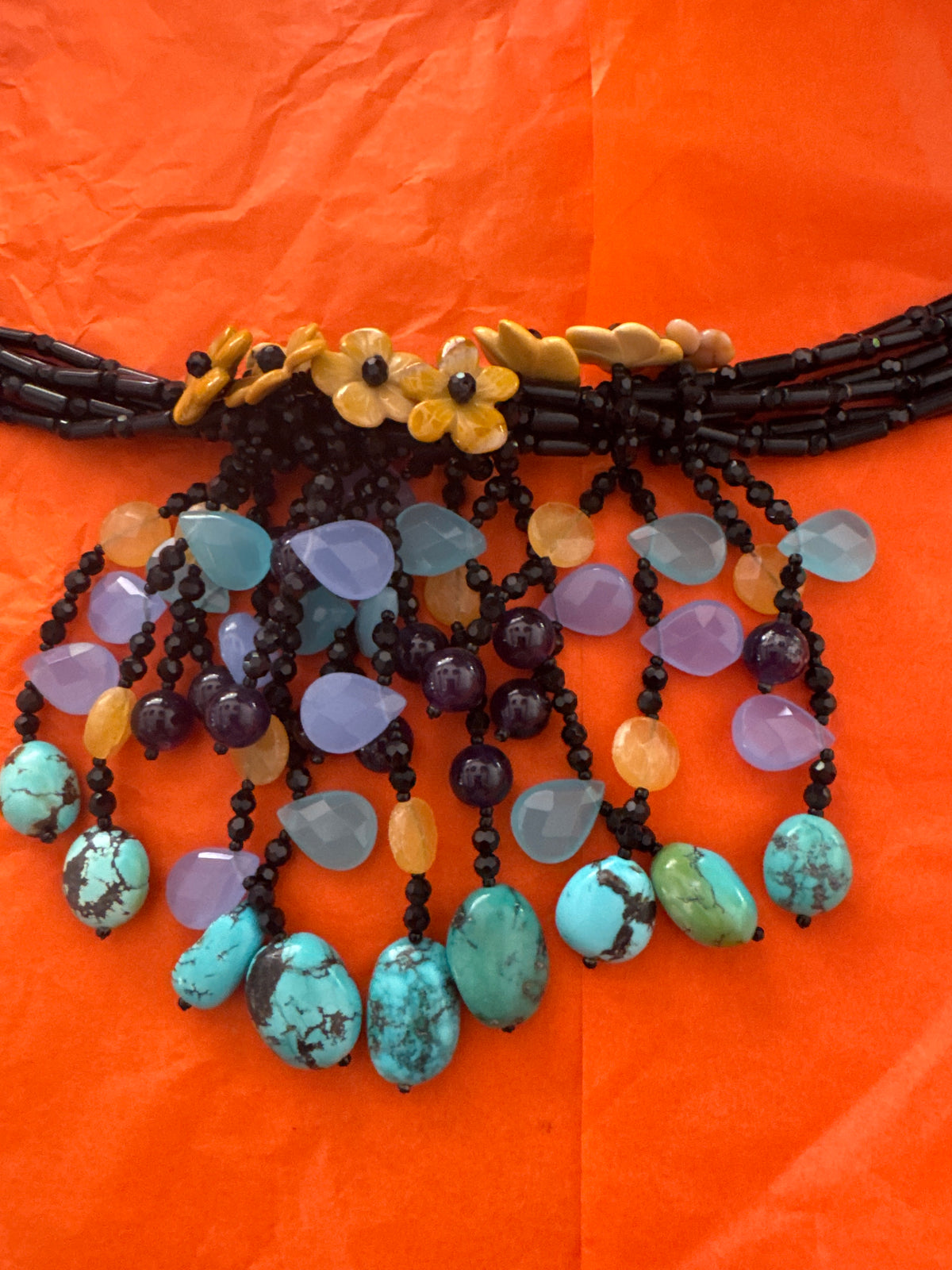 Butler and Wilson semi precious stone necklace.