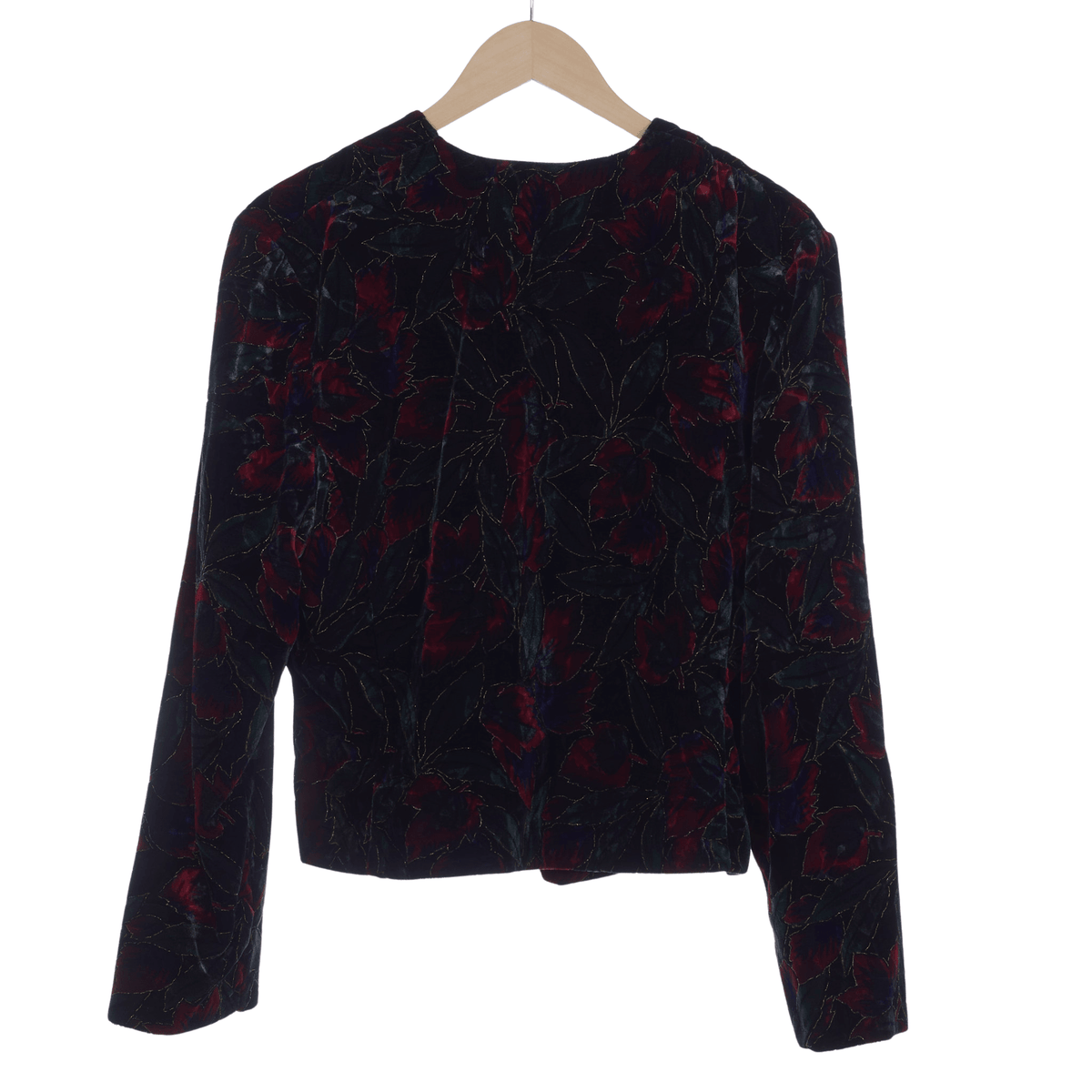 Opera Velvet Multi-Coloured Cropped Jacket UK Size 14 - Ava & Iva