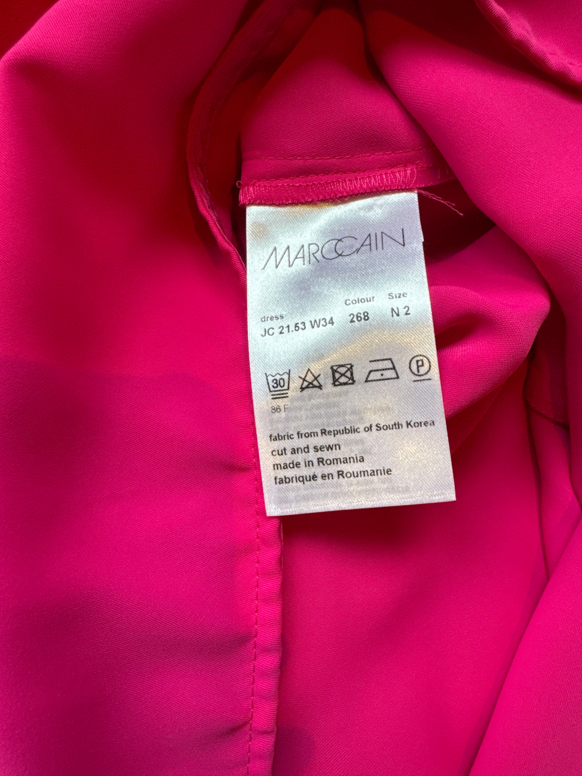 Marccain Designer Pink Dress Size 2