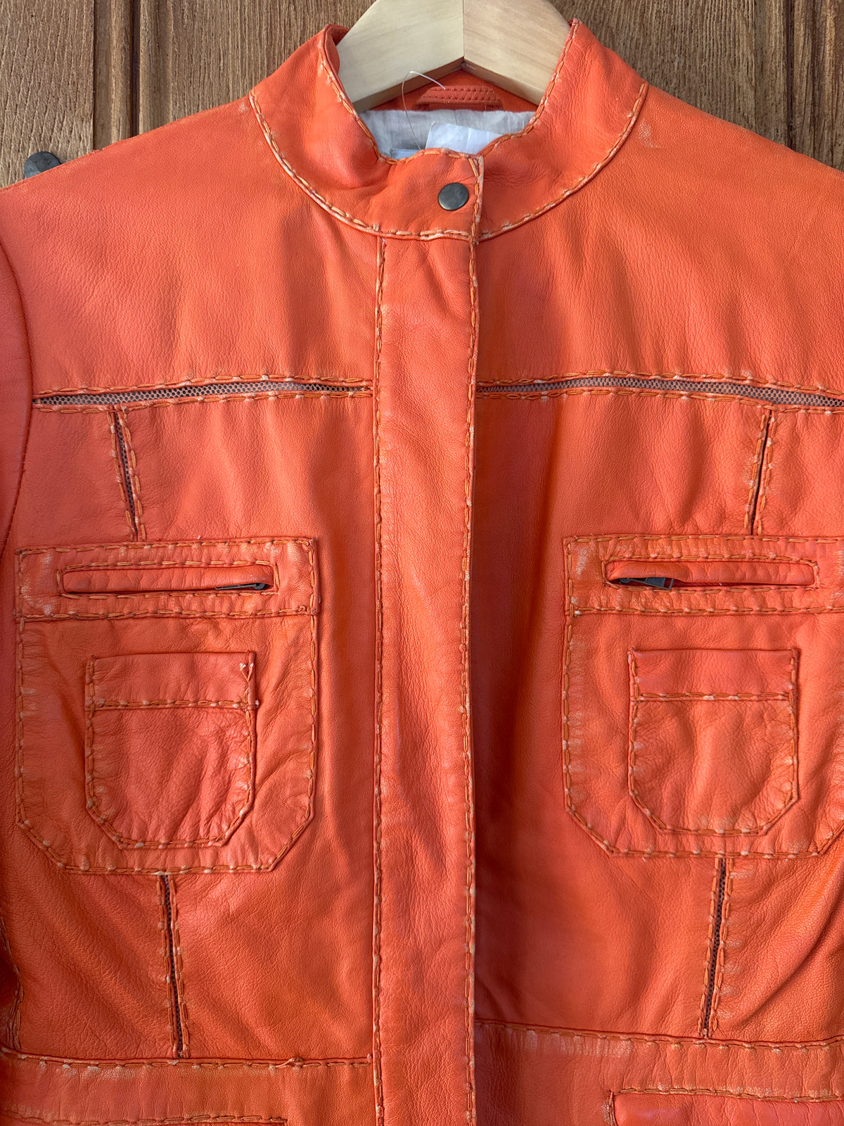 Hoss Homeless orange Leather Jacket 40