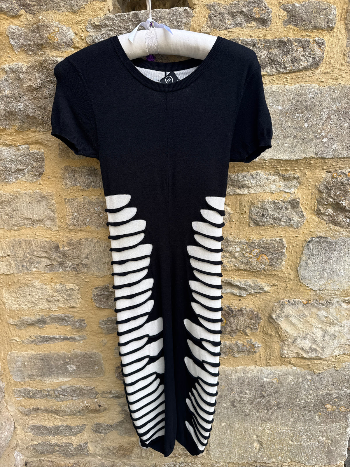 Alexander Mcqueen Black and White Knit cut out Dress Size S