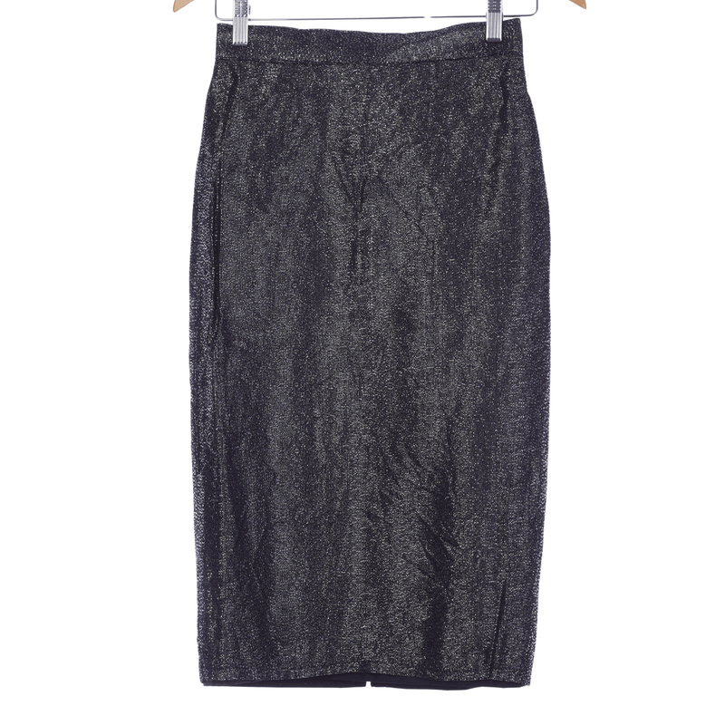 Unbranded Vintage Lurex Skirt Dark Silver Mettalic. UK Size 8 - Ava & Iva