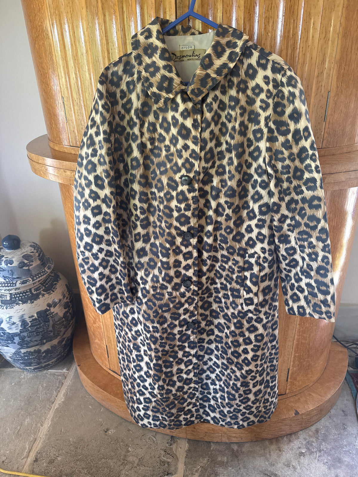 Vintage Leopard Print Raincoat made in Monte- Carlo