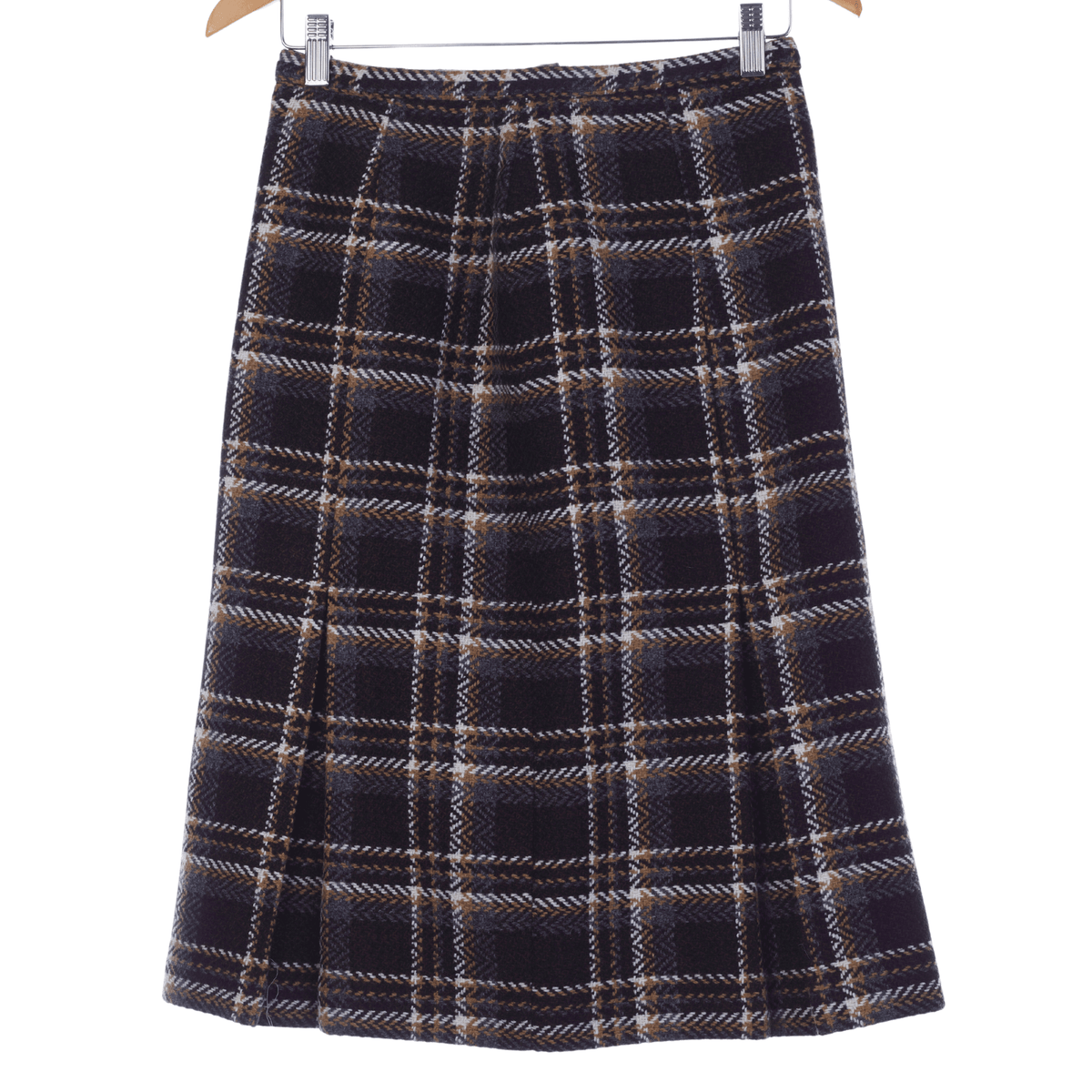 Seigal Separates Vintage Wool Skirt. Brown Check. UK Size 10 - Ava & Iva