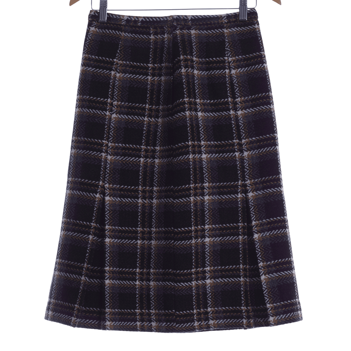 Seigal Separates Vintage Wool Skirt. Brown Check. UK Size 10 - Ava & Iva