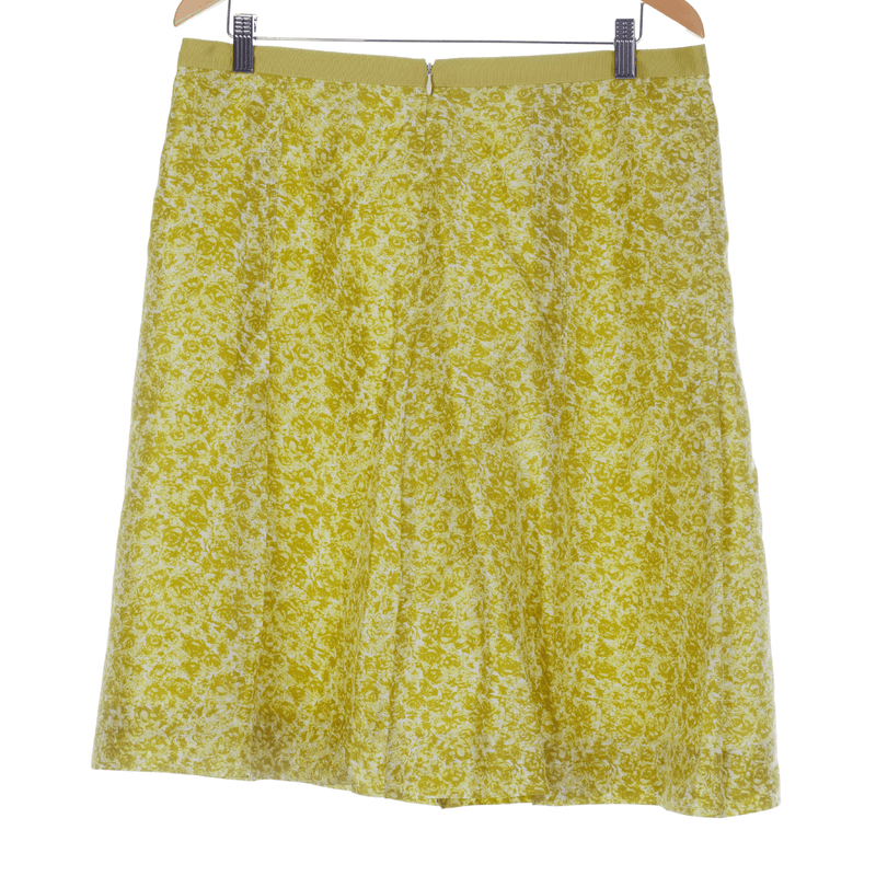 Banana Republic Silk Lime Green Floral Skirt UK Size 12 - Ava & Iva