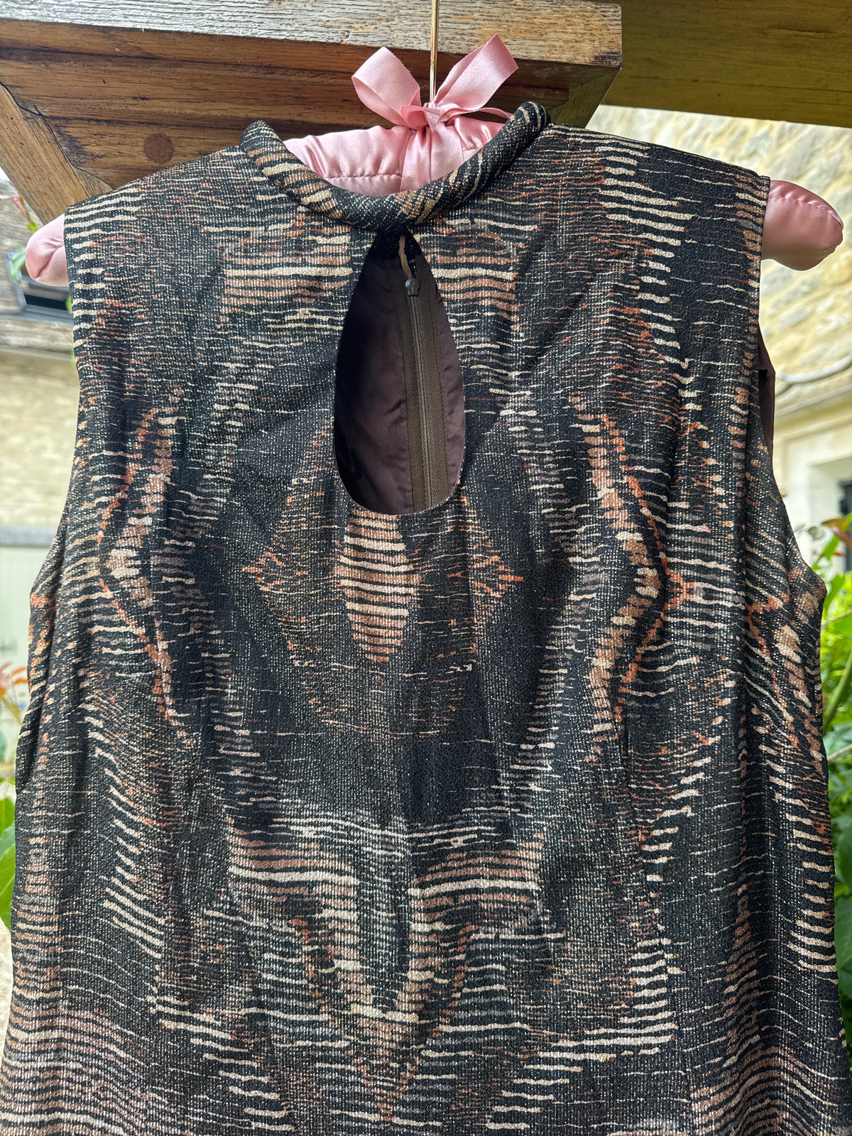 Vintage Sheerline Metallic Long Dress.