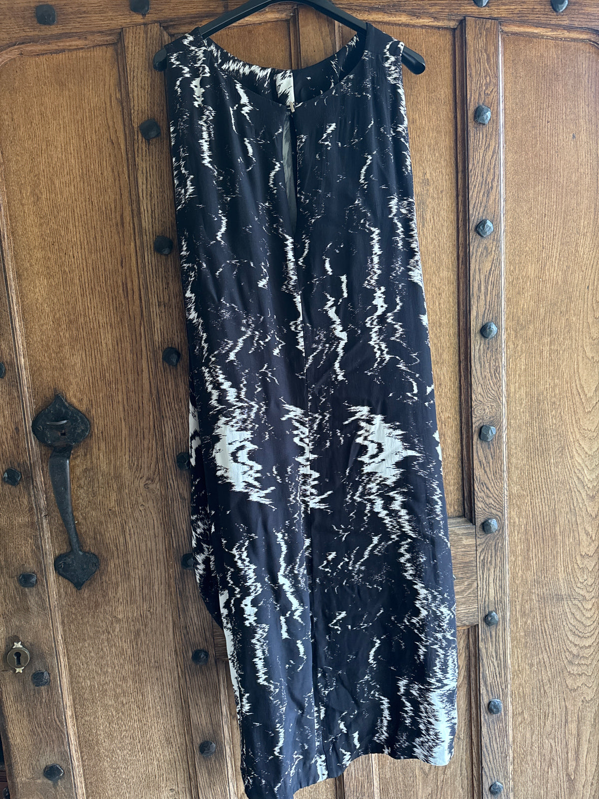 veronika maine black and white dress Veronika Maine Womens Size 12 Linen Blend Black & White Midi Dress - Used Very Good