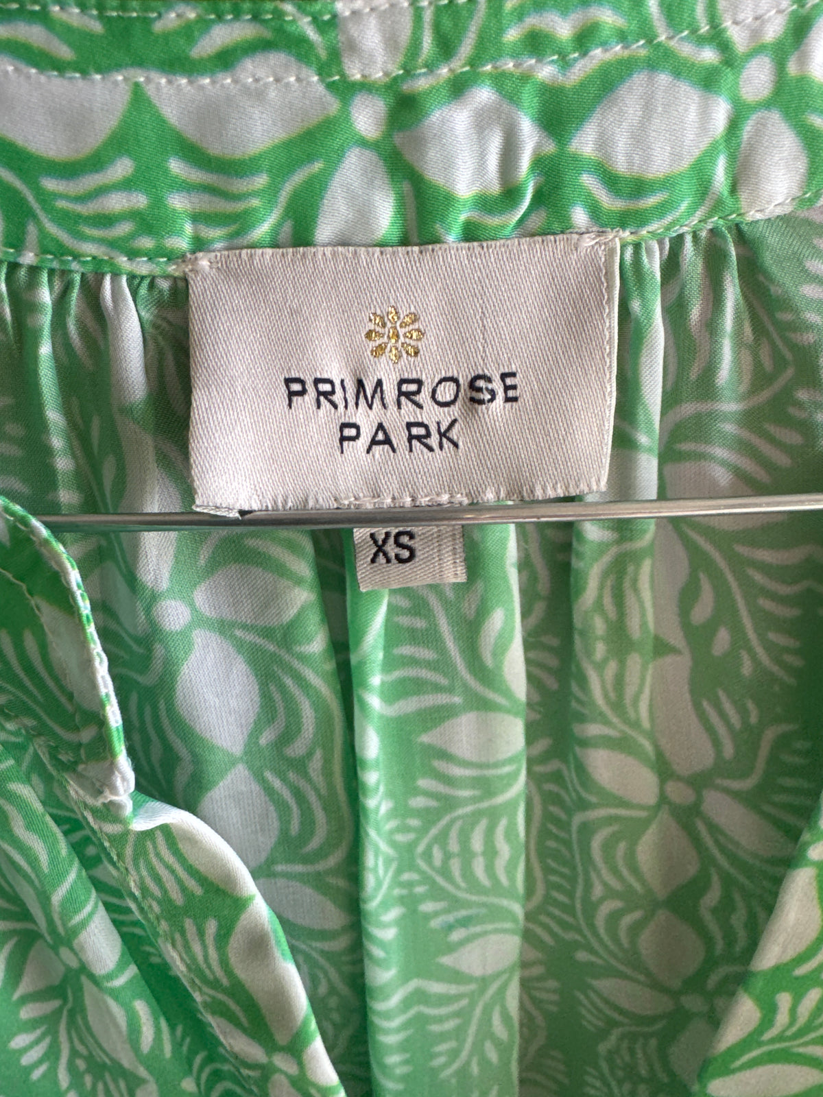 Primrose Park XS Viscose Green And White Top