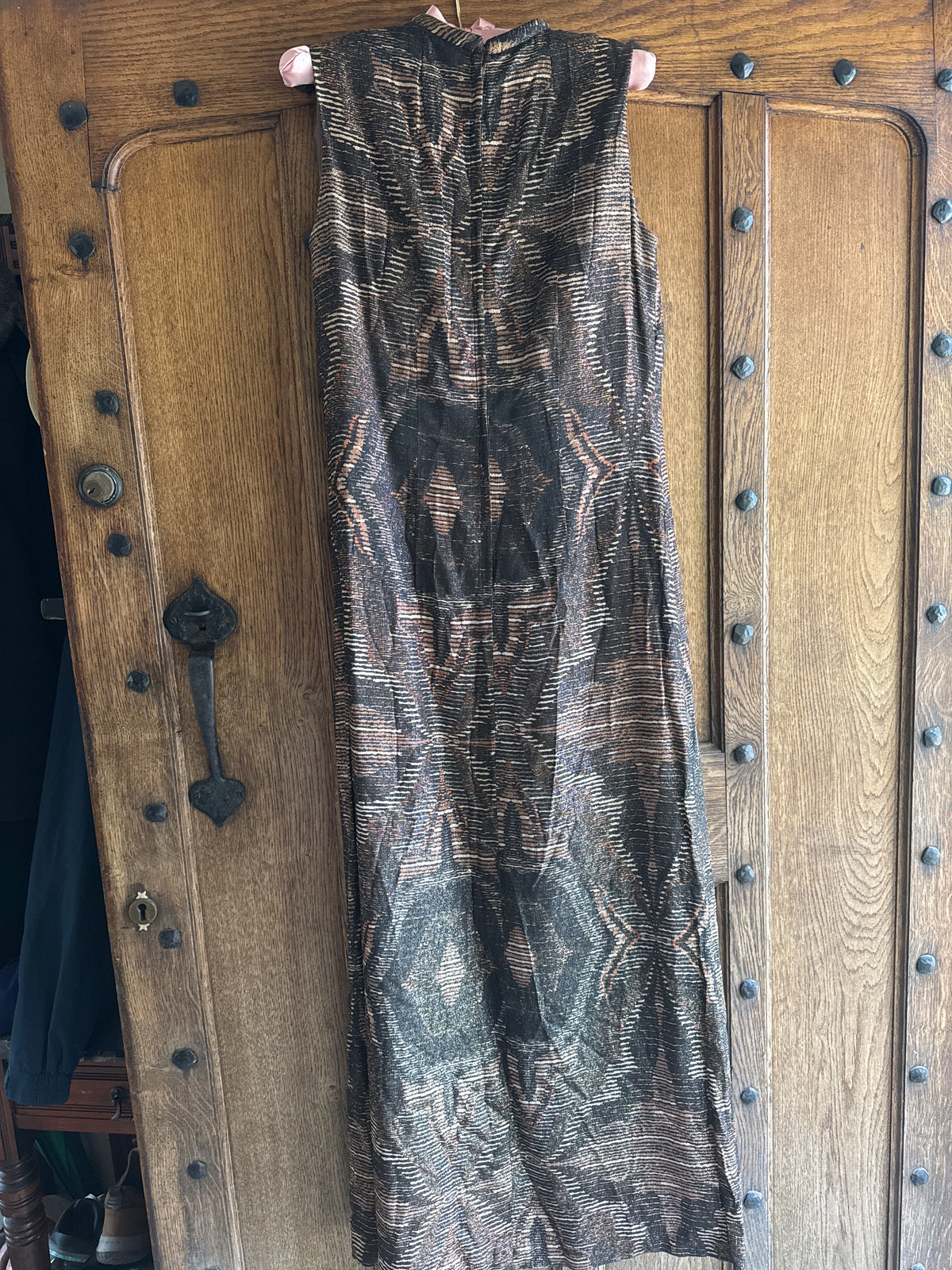 Vintage Sheerline Metallic Long Dress.