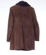 Genuine Sheepskin Long Sleeved Brown Coat UK Size 10 - Ava & Iva