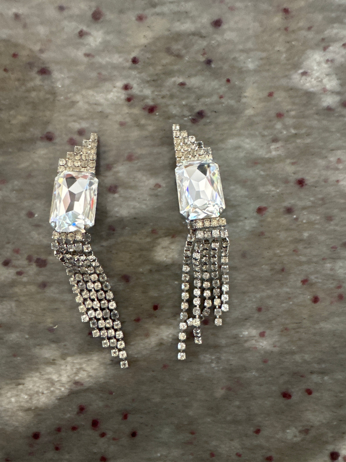 Huge Rhinestone vintage dangle earrings
