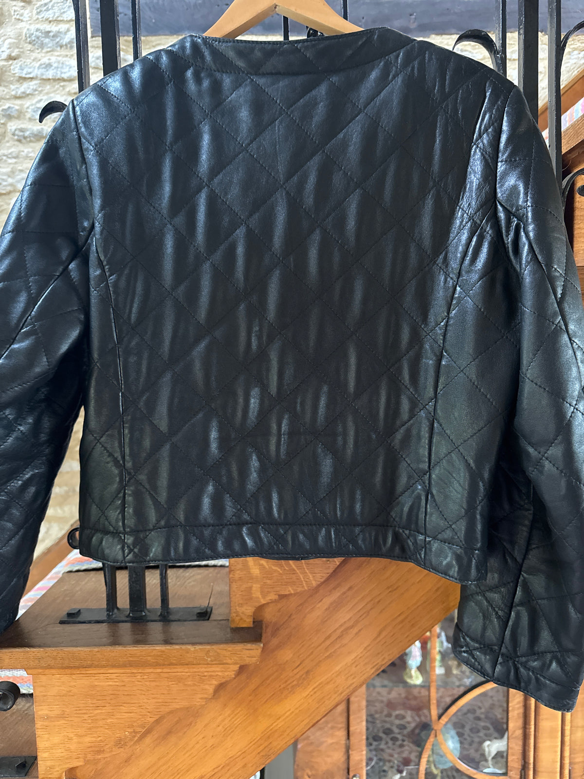 Next Vintage Leather Black Jacket UK Medium