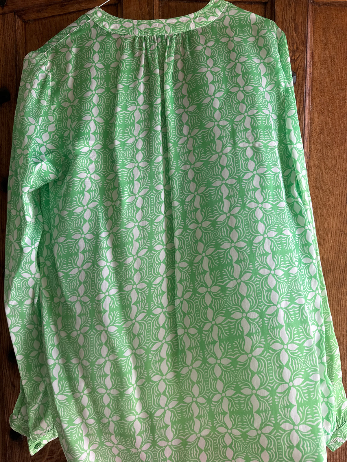 Primrose Park XS Viscose Green And White Top