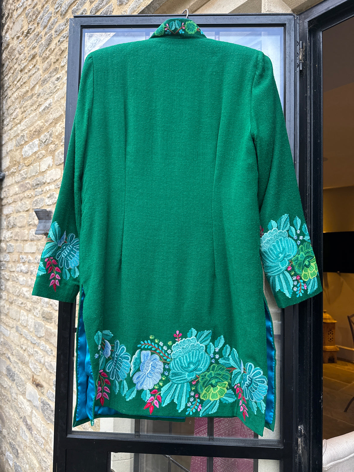Beatrice Von Tresckow Green Embroidered Coat 10/12