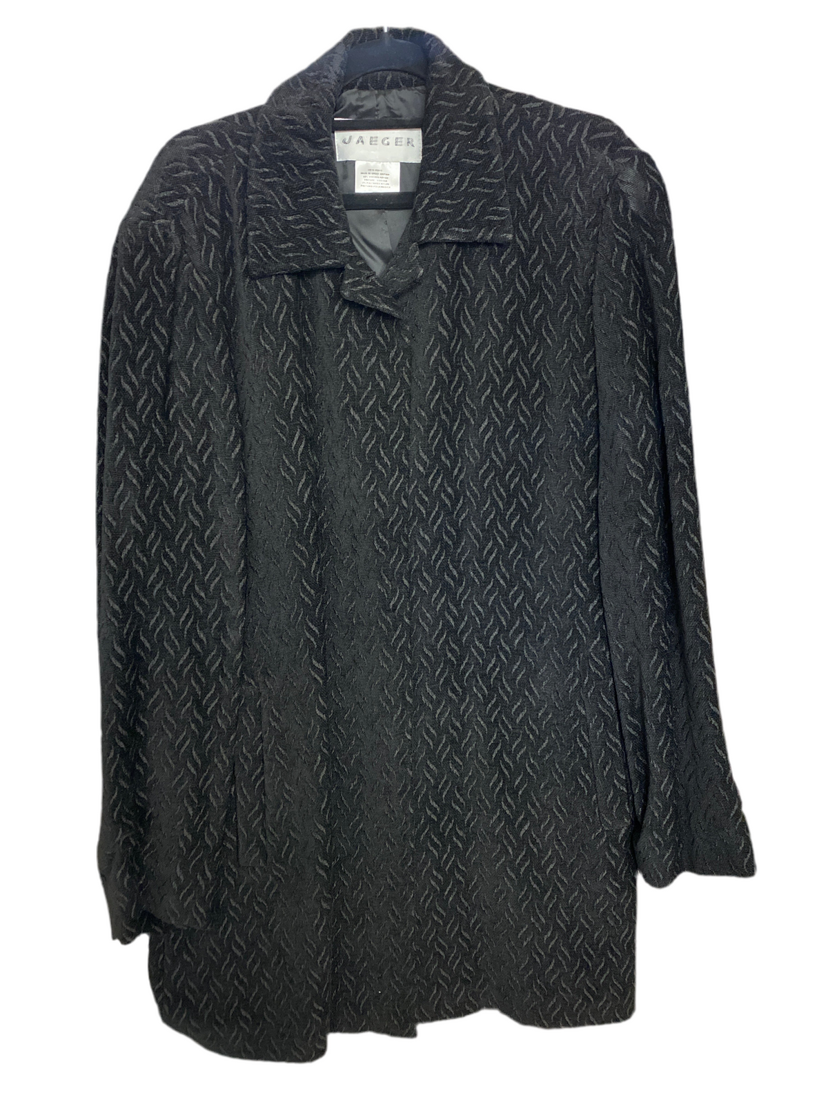 Jaeger Black Swing Style Long Sleeved Coat UK Size 14