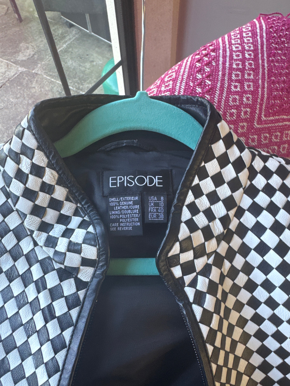 Episode Black And White Woven Leather Jacket 10