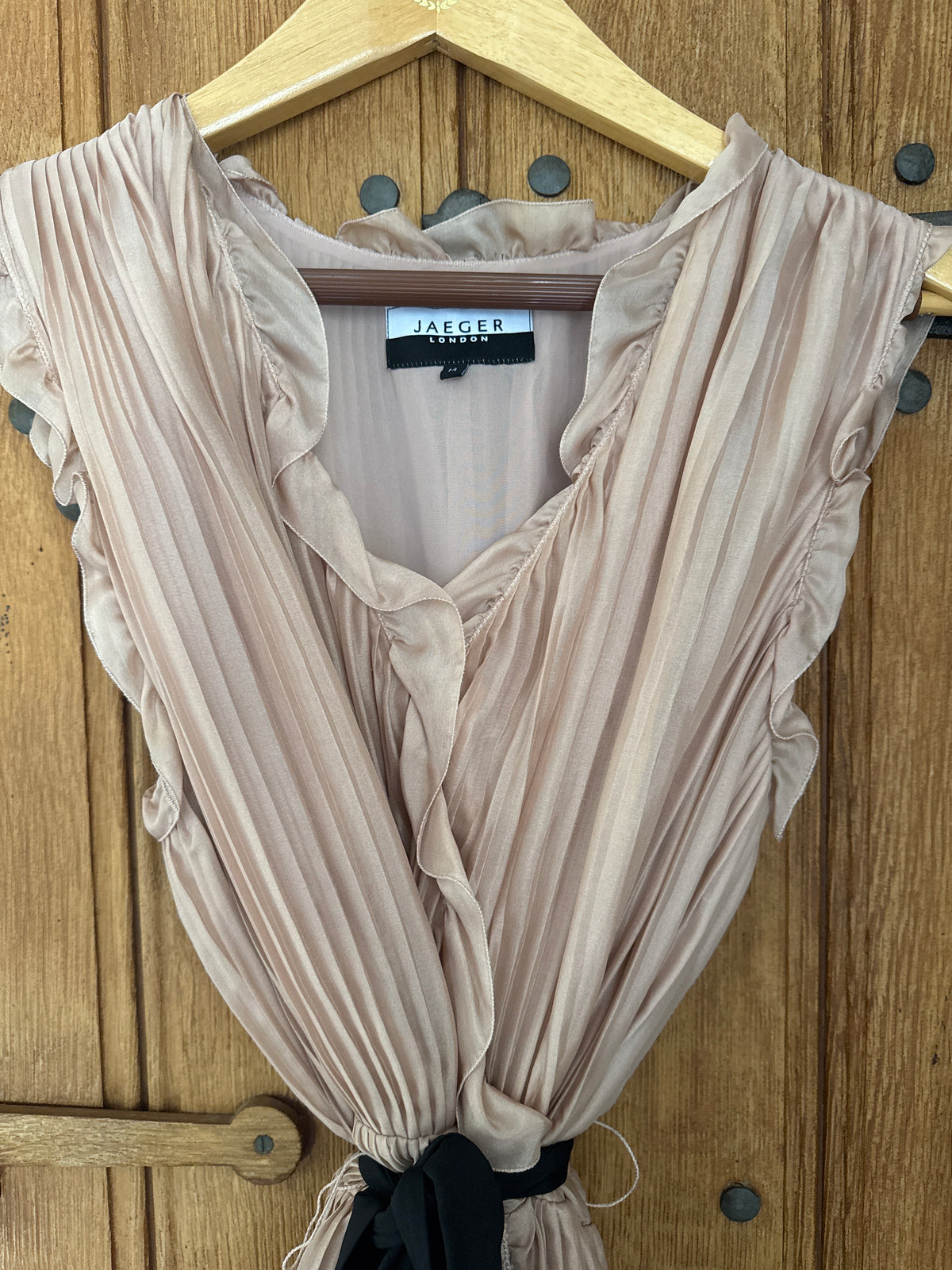 Beautiful Pleated Jaeger Silk Blush Dress 14