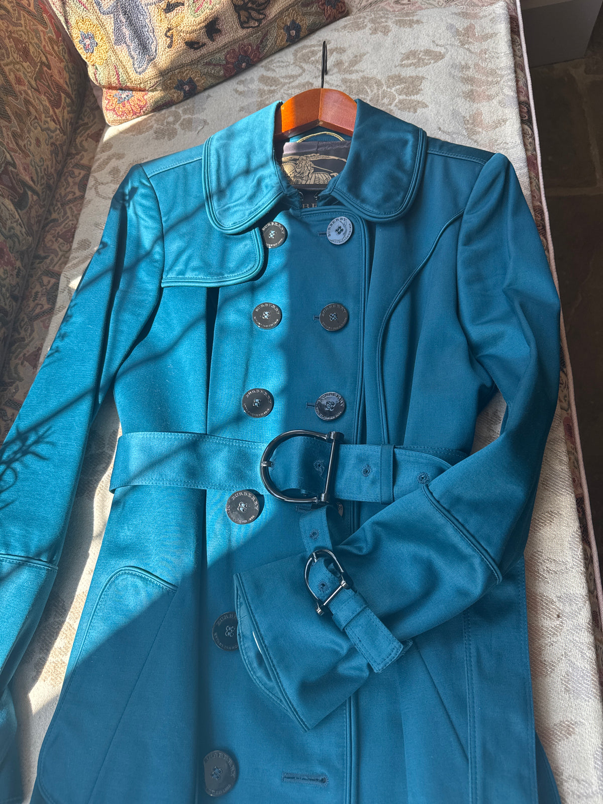 Burberry Prorsum Trenchcoat in Cotton Teal