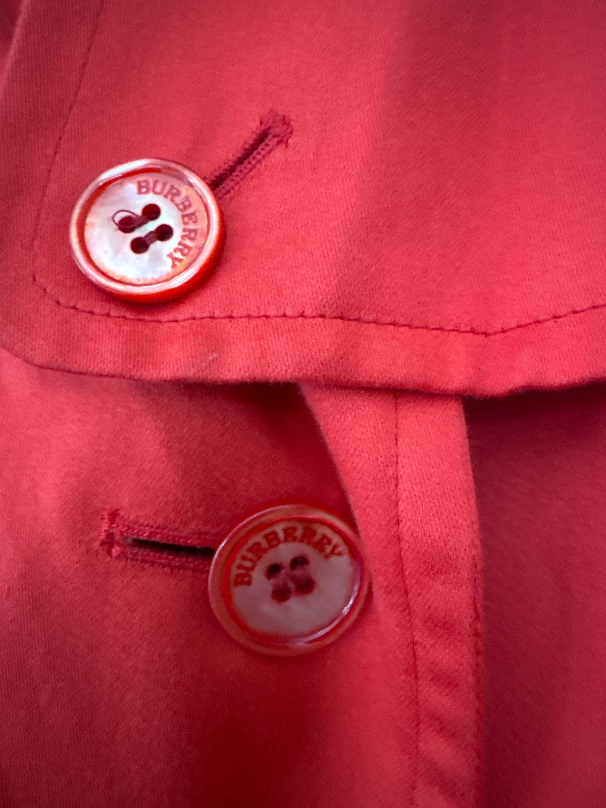 Burberry Red Cotton Trench Coat 14