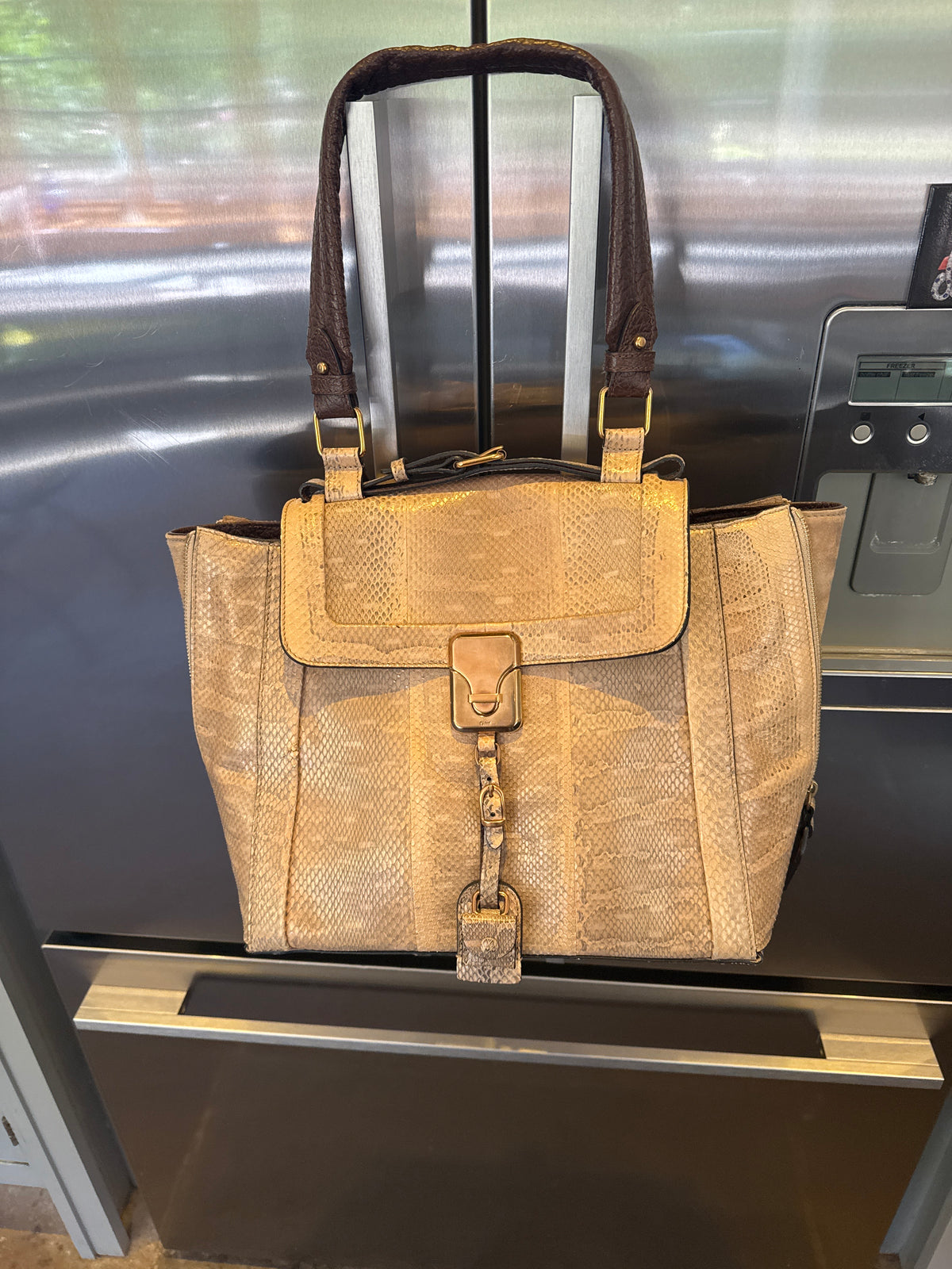 Chloe Python (Mock) Effect Leather Camel Darla Handbag