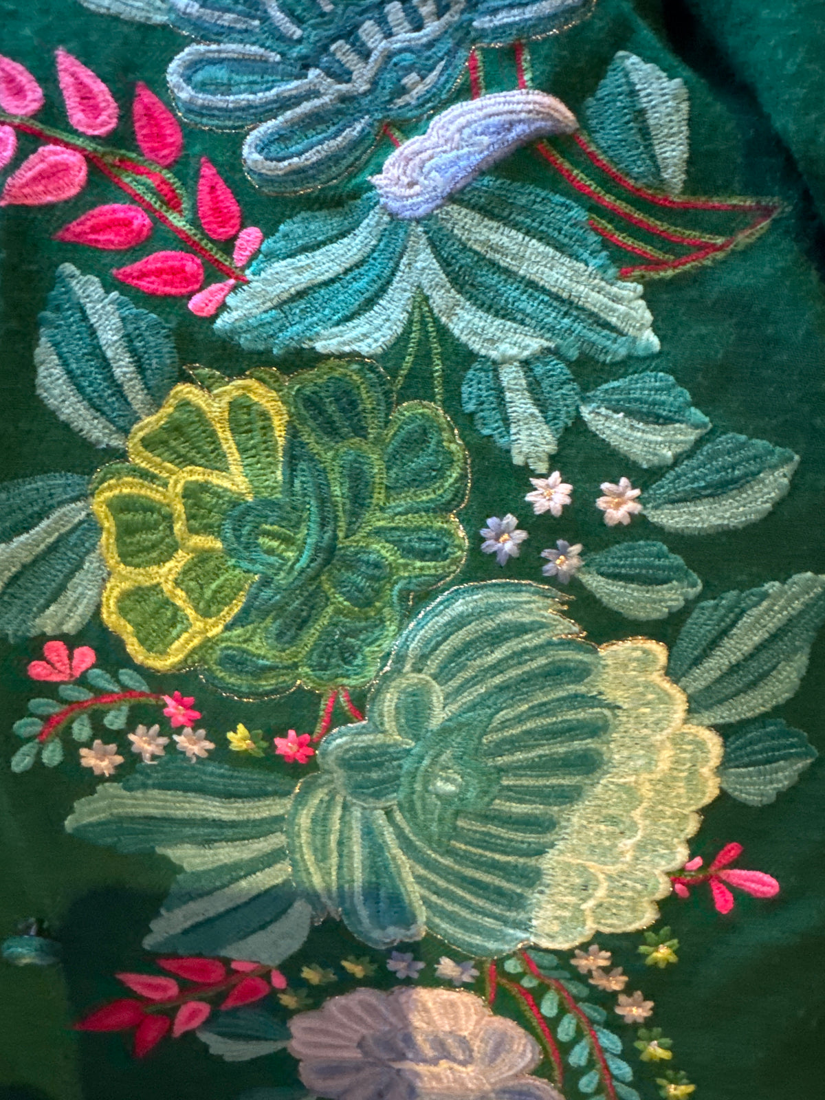 Beatrice Von Tresckow Green Embroidered Coat 10/12