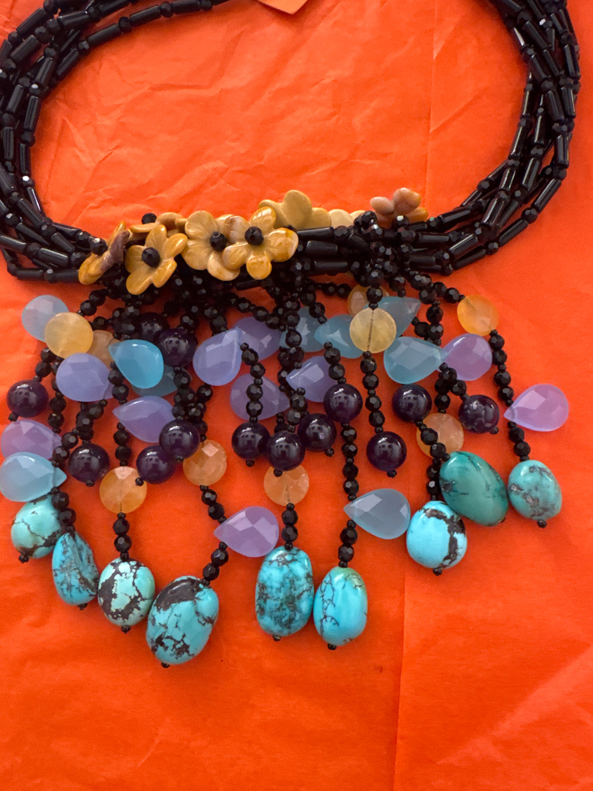 Butler and Wilson semi precious stone necklace.