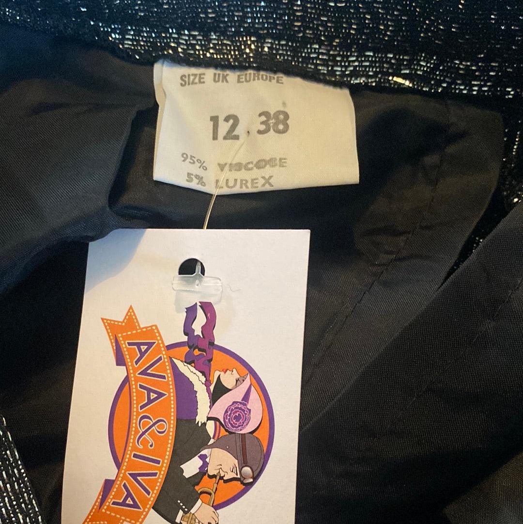 Unbranded Vintage Lurex Skirt Dark Silver Mettalic. UK Size 8 - Ava & Iva