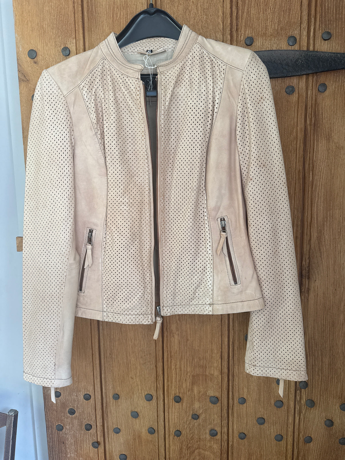 Rino and Pelle Beige Leather Jacket 12