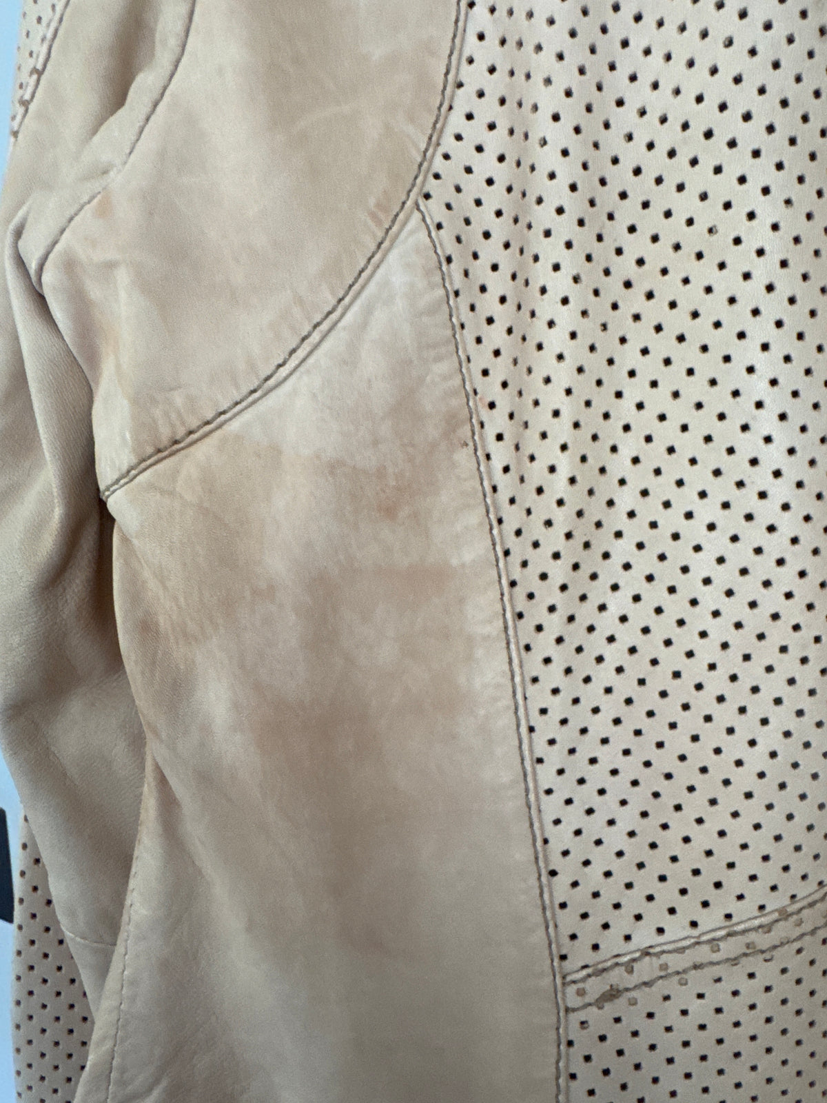 Rino and Pelle Beige Leather Jacket 12