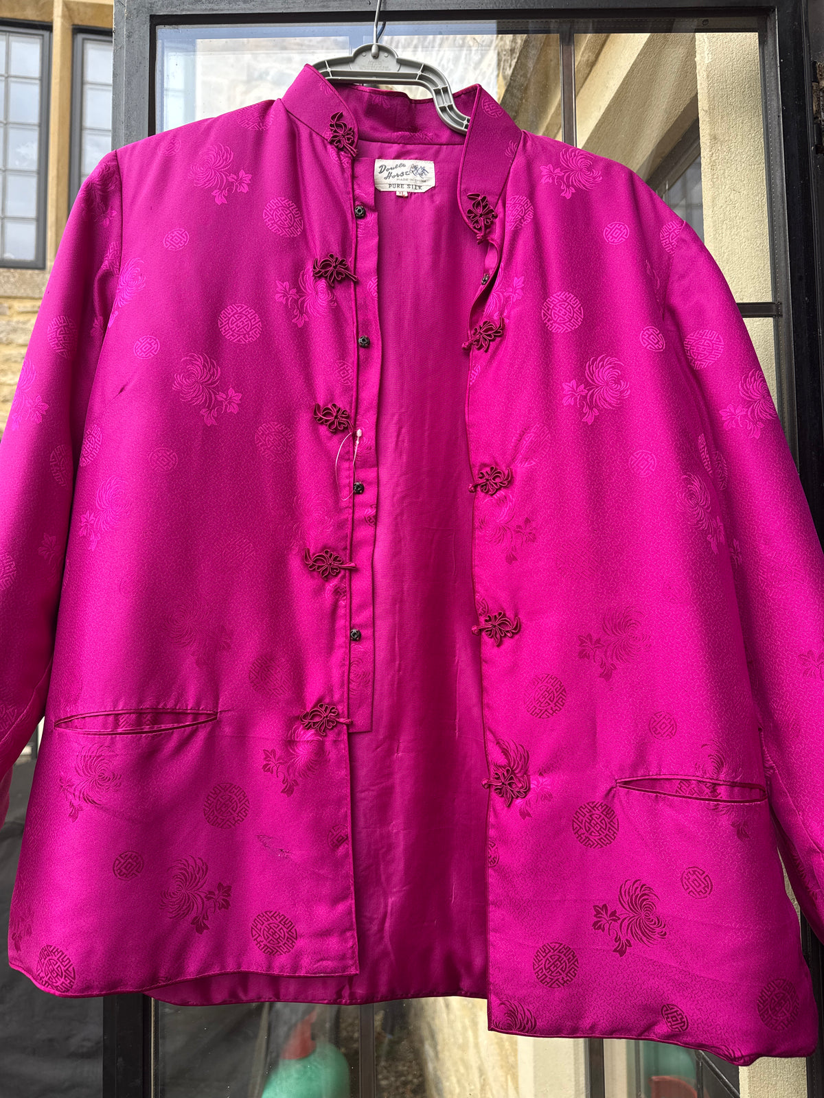 Double Horse Pink Silk Jacket M