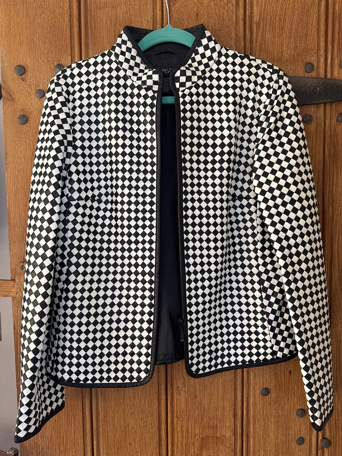 Episode Black And White Woven Leather Jacket 10