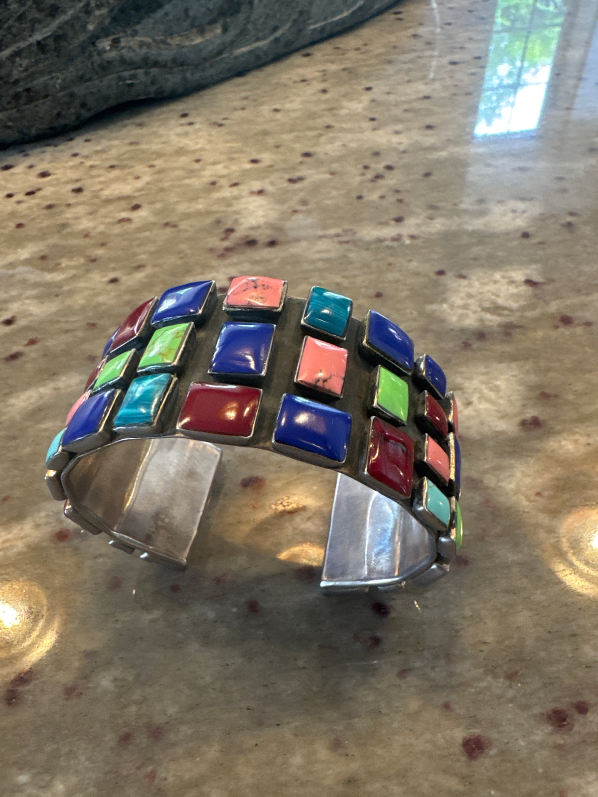 An Amazing Solid Silver Bracelet with Enamel details