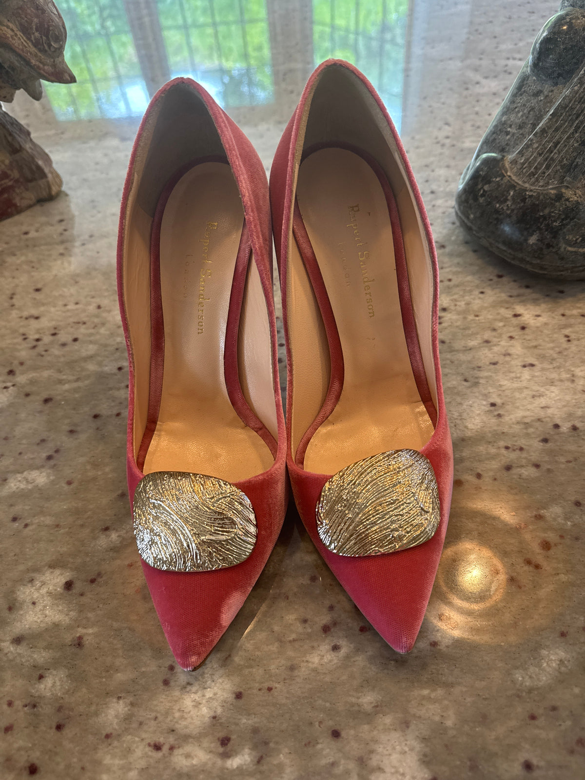 Rupert Sanderson Pink Velvet Shoes Size 39