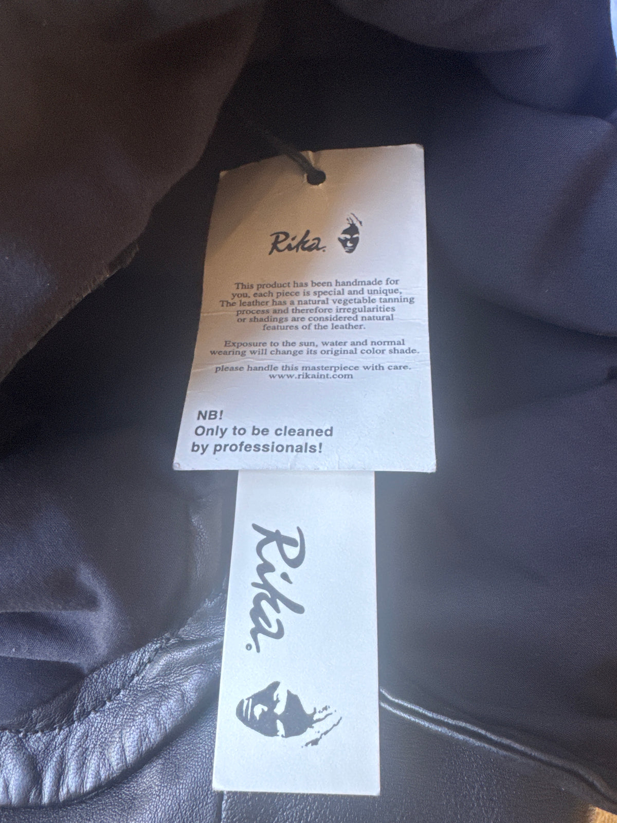 Rika Leather Lace up Blouse Black M