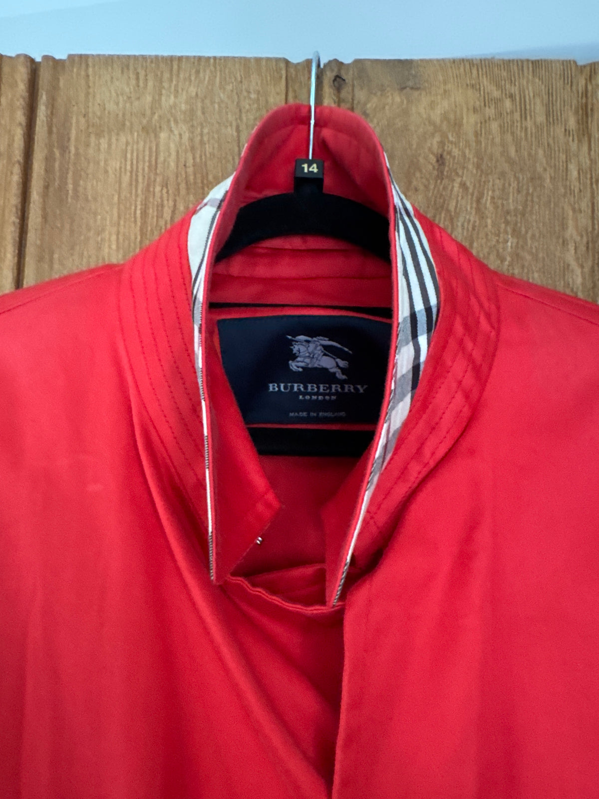 Burberry Red Cotton Trench Coat 14