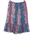 Liberty Vintage Cotton Floral Print Skirt Blue and Red UK SIze 14 - Ava & Iva