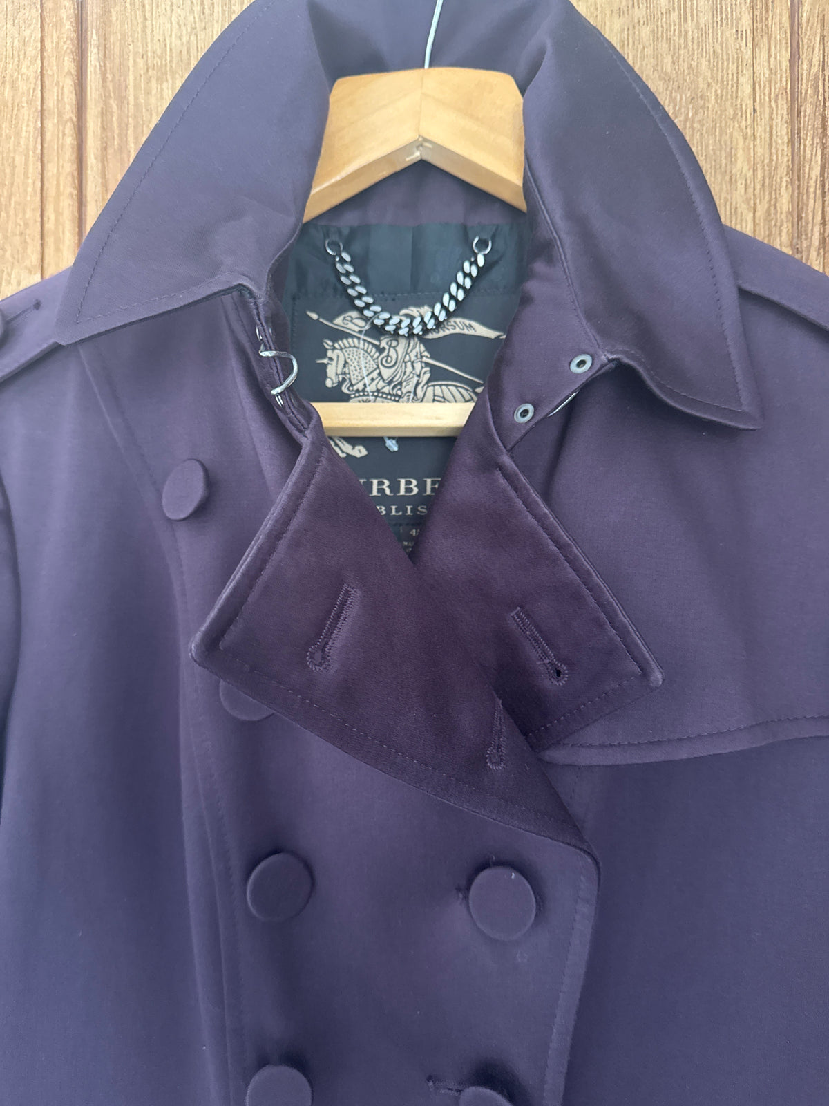 Burberry Prorsum Purple cotton Trench Coat. 42