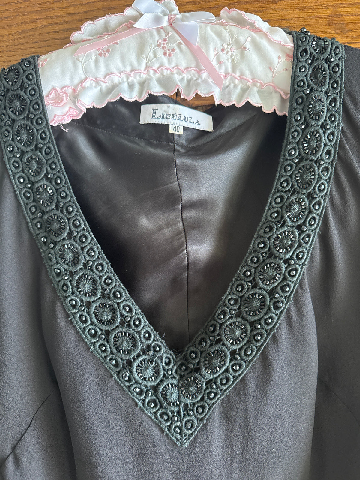 LibeLuLa Silk Black Beaded Dress