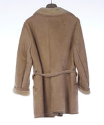 Abercrombie & Fitch Brown Sheepskin Long Sleeved Belted Jacket UK Size 14 - Ava & Iva