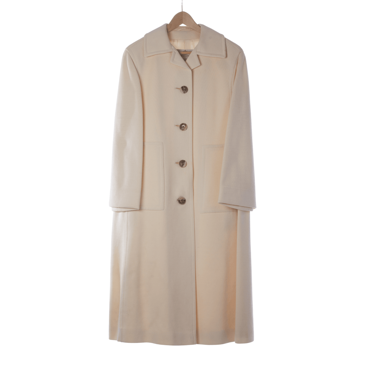 Aquascutum Cream Long Sleeved Coat UK Size 12 - Ava & Iva