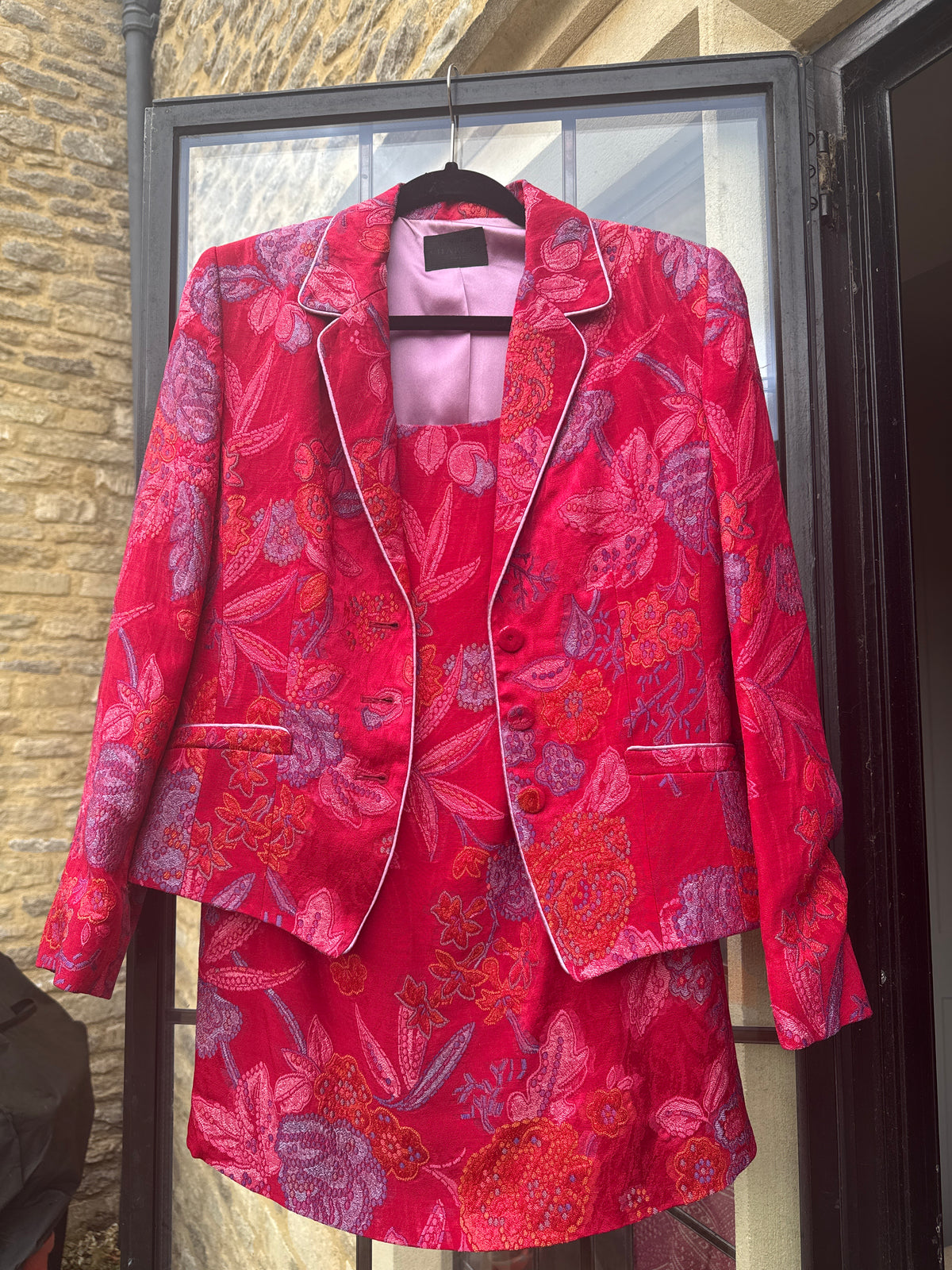 Caroline Charles Silk Skirt Suit 12