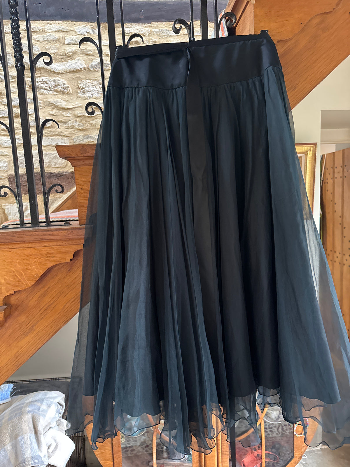 Terence Holder Vintage Black Silk Skirt 10
