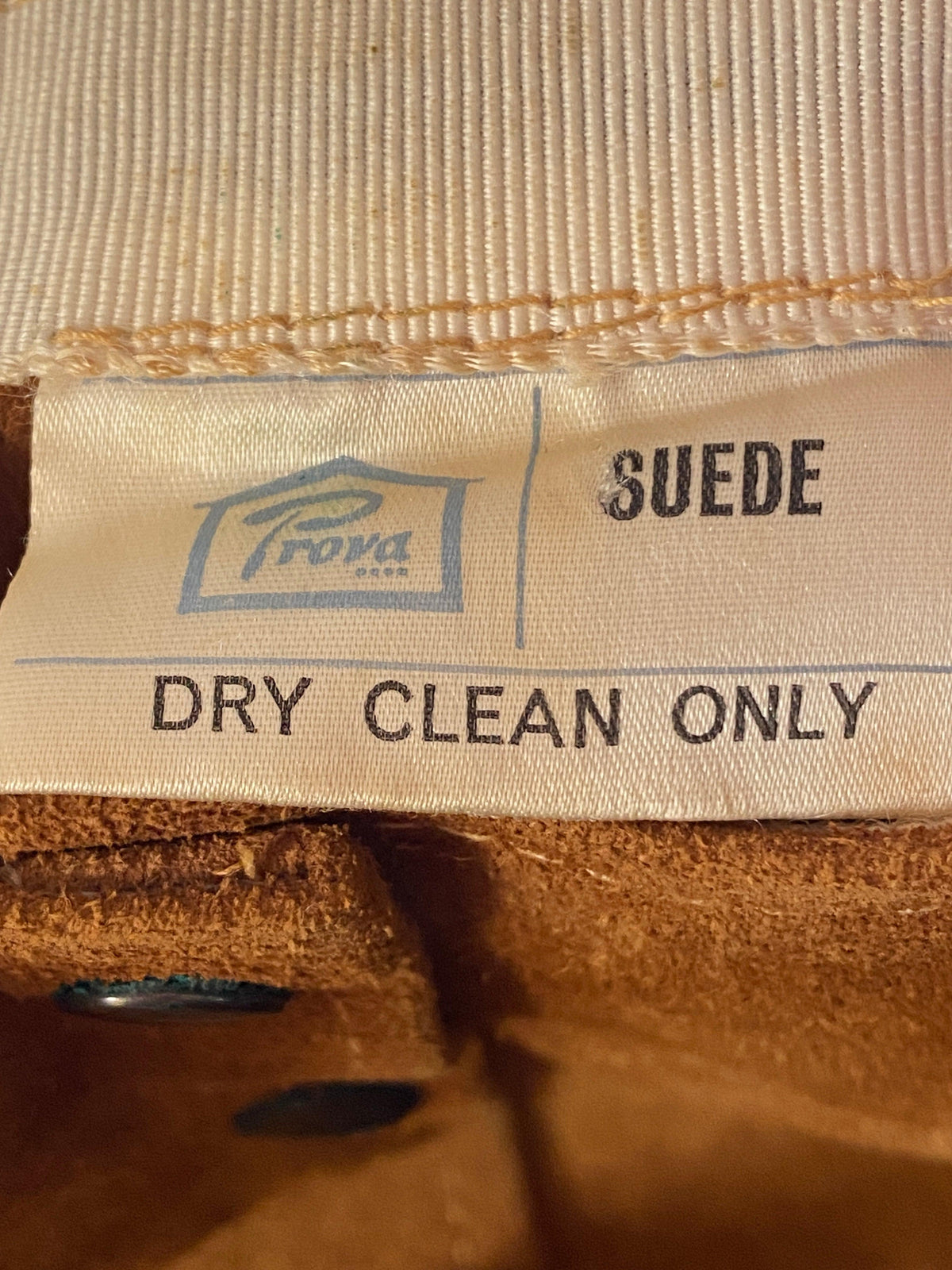 Prova Vintage Suede Skirt with Press Stud Fastenings UK Size 6 - Ava & Iva