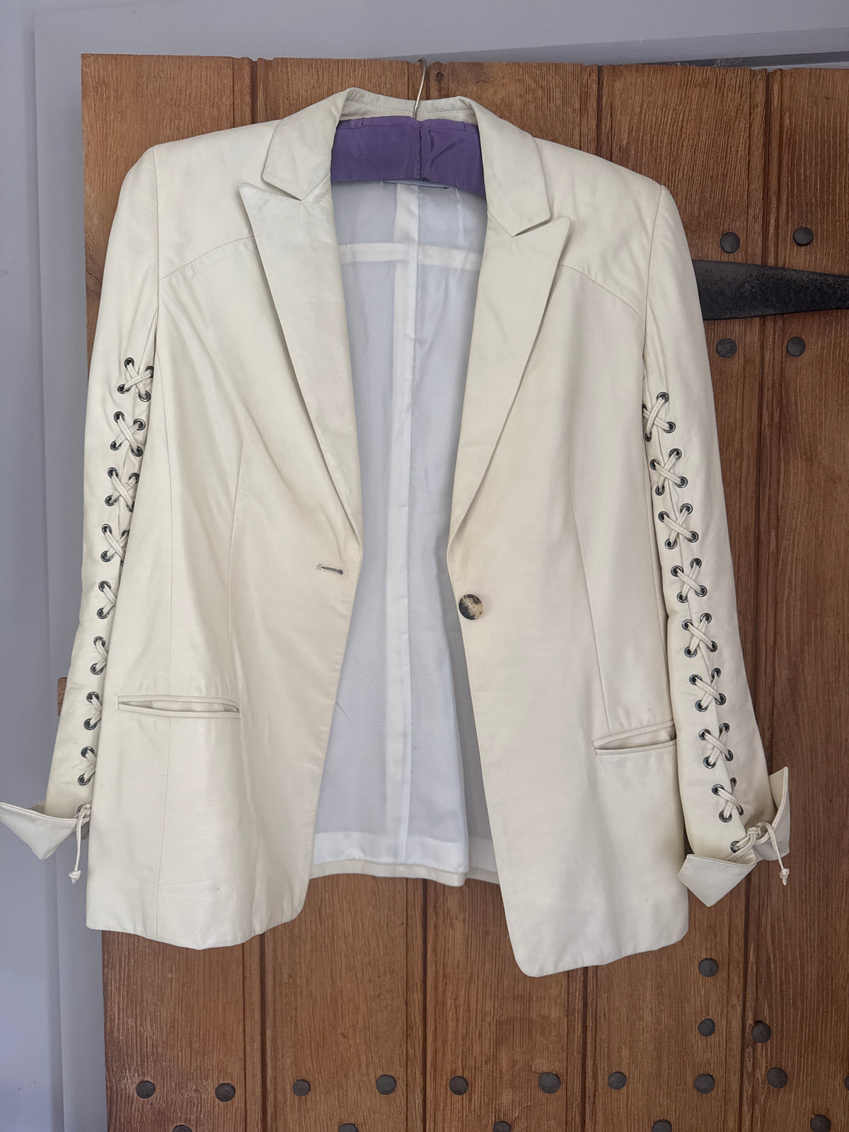 Rino and Pelle Beige Leather Jacket 12