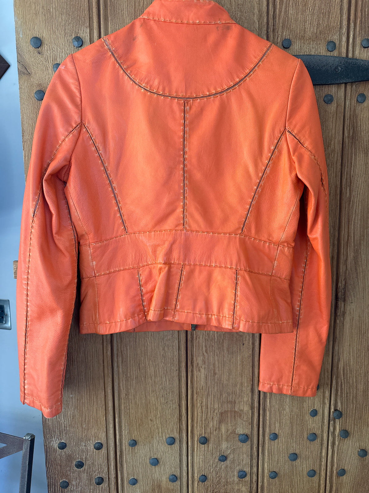 Hoss Homeless orange Leather Jacket 40